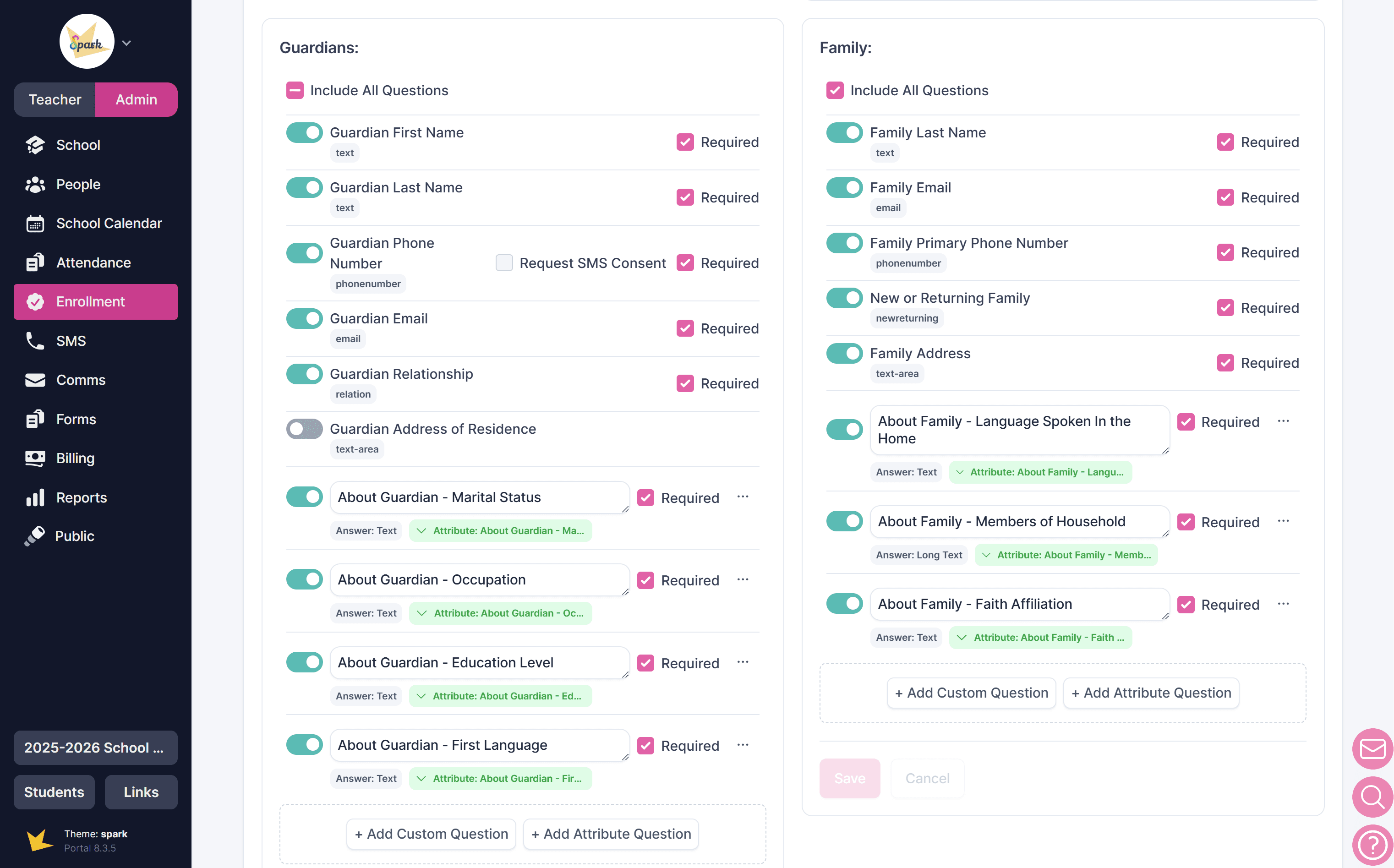 Application custom and attribute questions