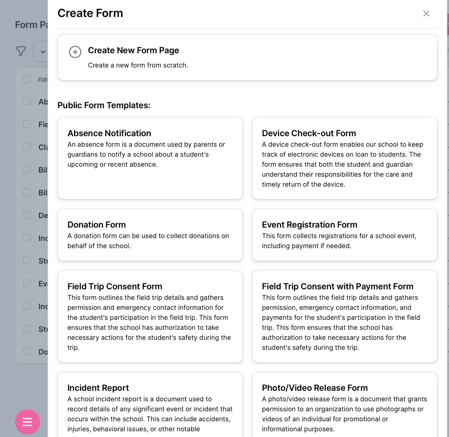 Comprehensive Forms