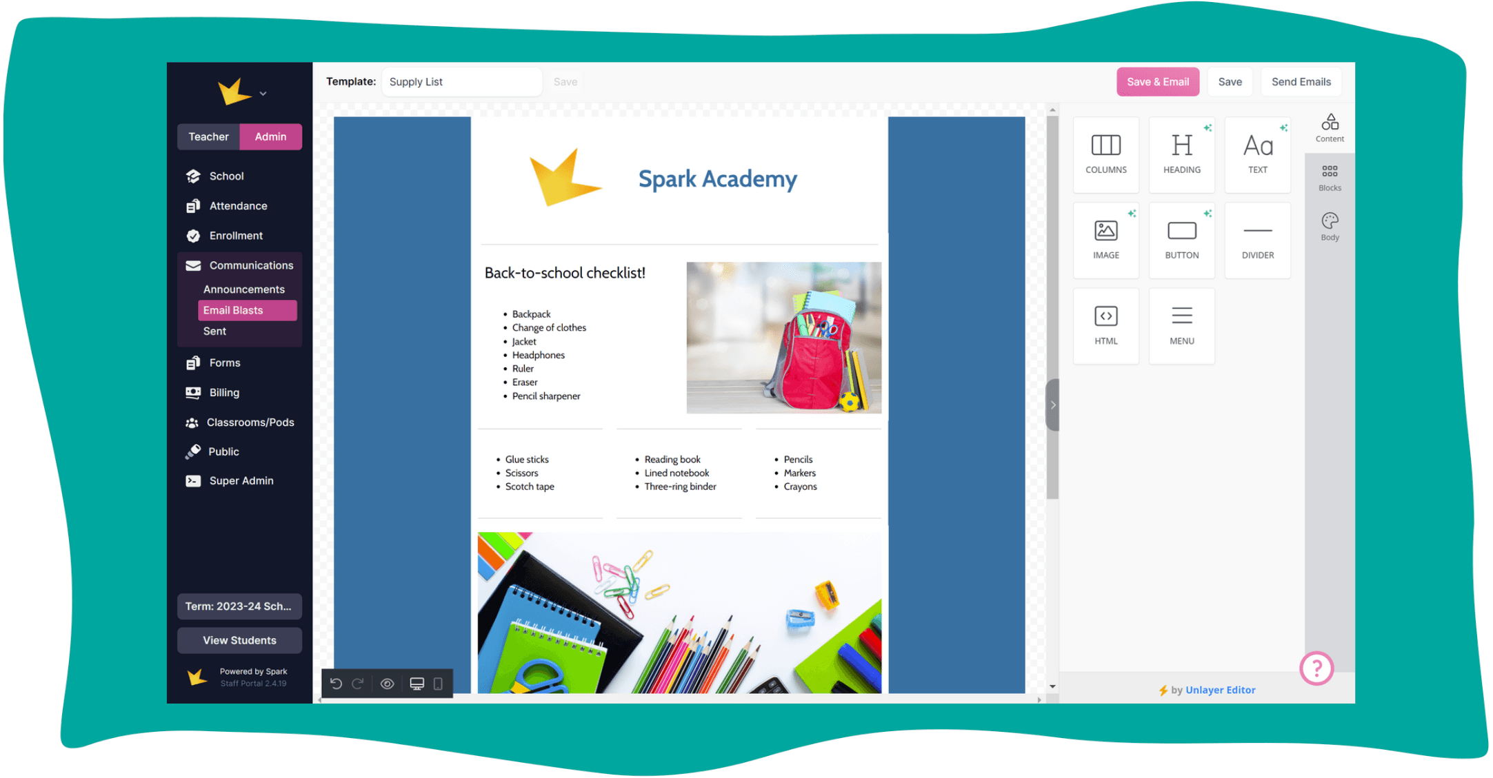 create email screenshot