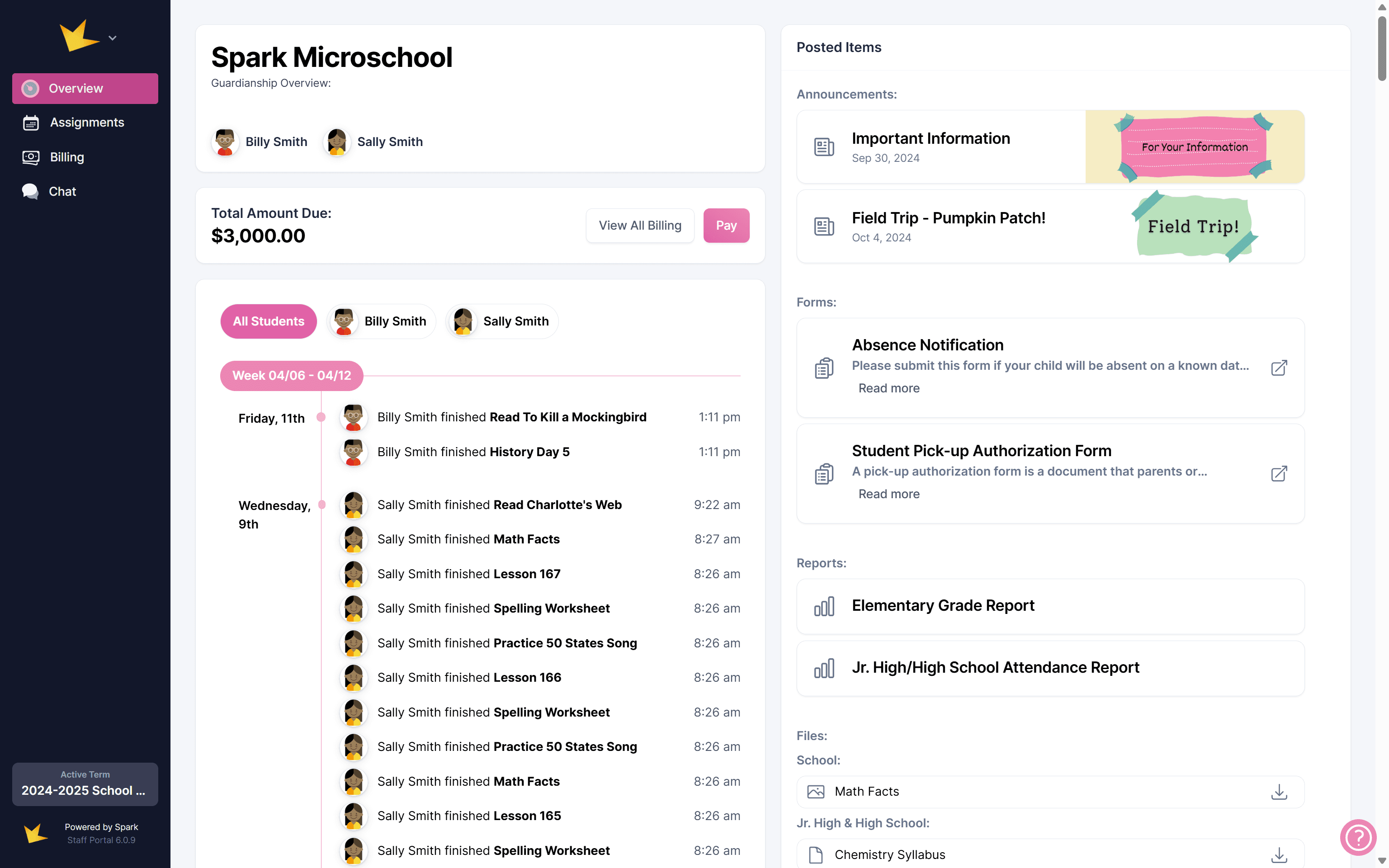 Guardian Portal main page