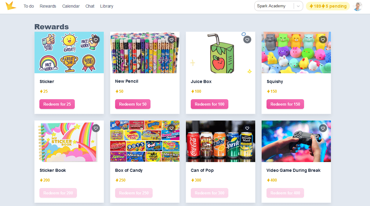 Student reward gallery