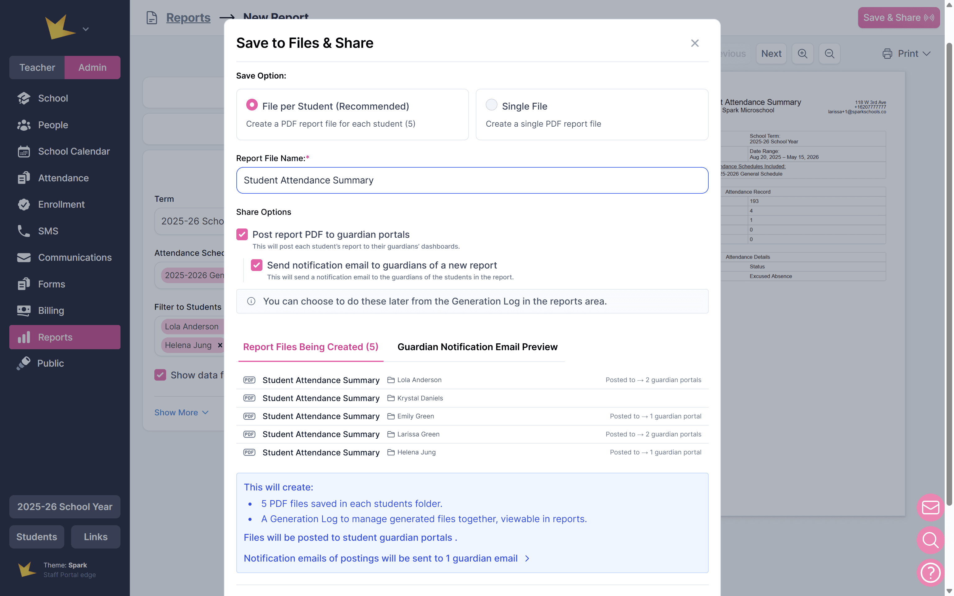 Save and Share a Report