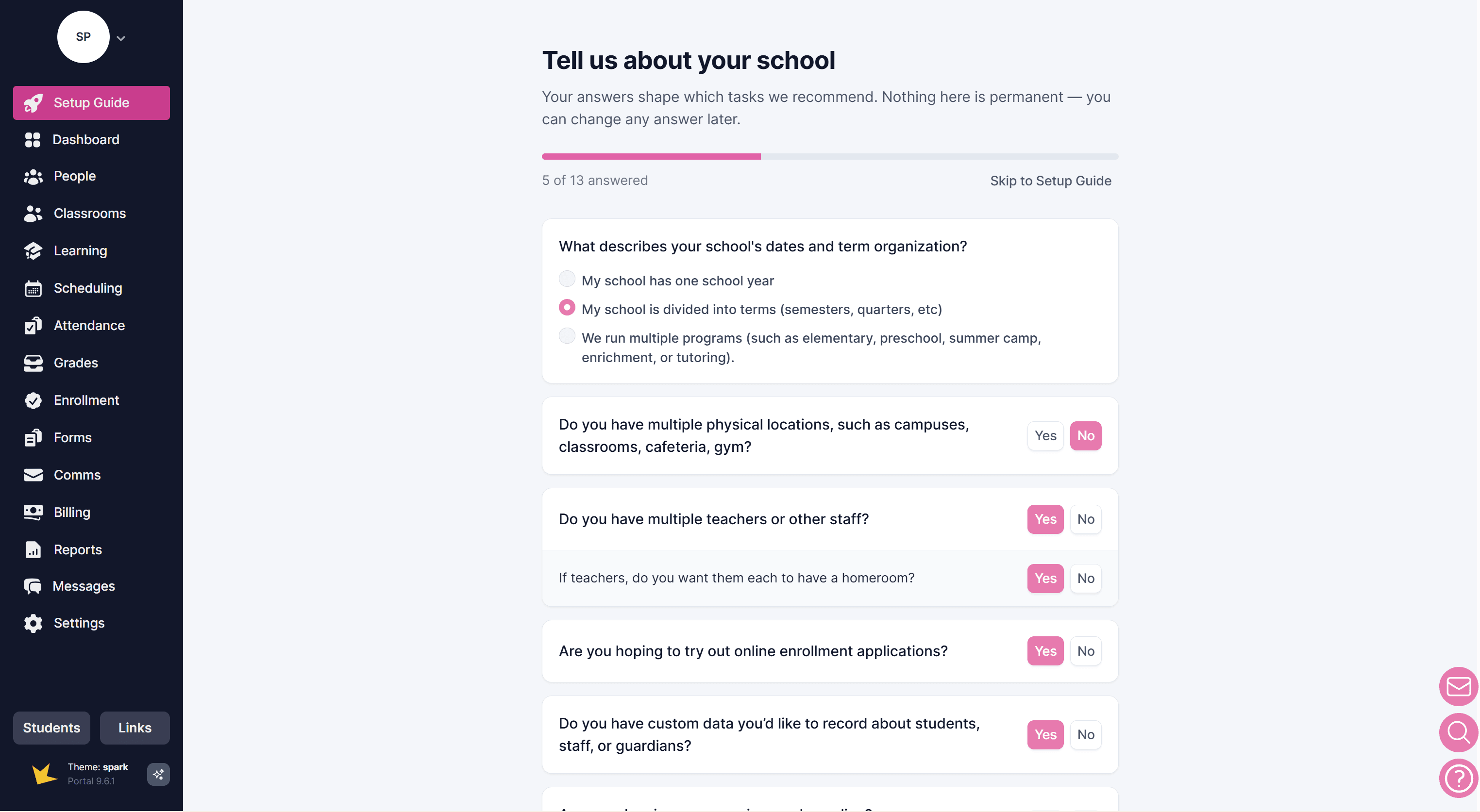 Getting Started survey