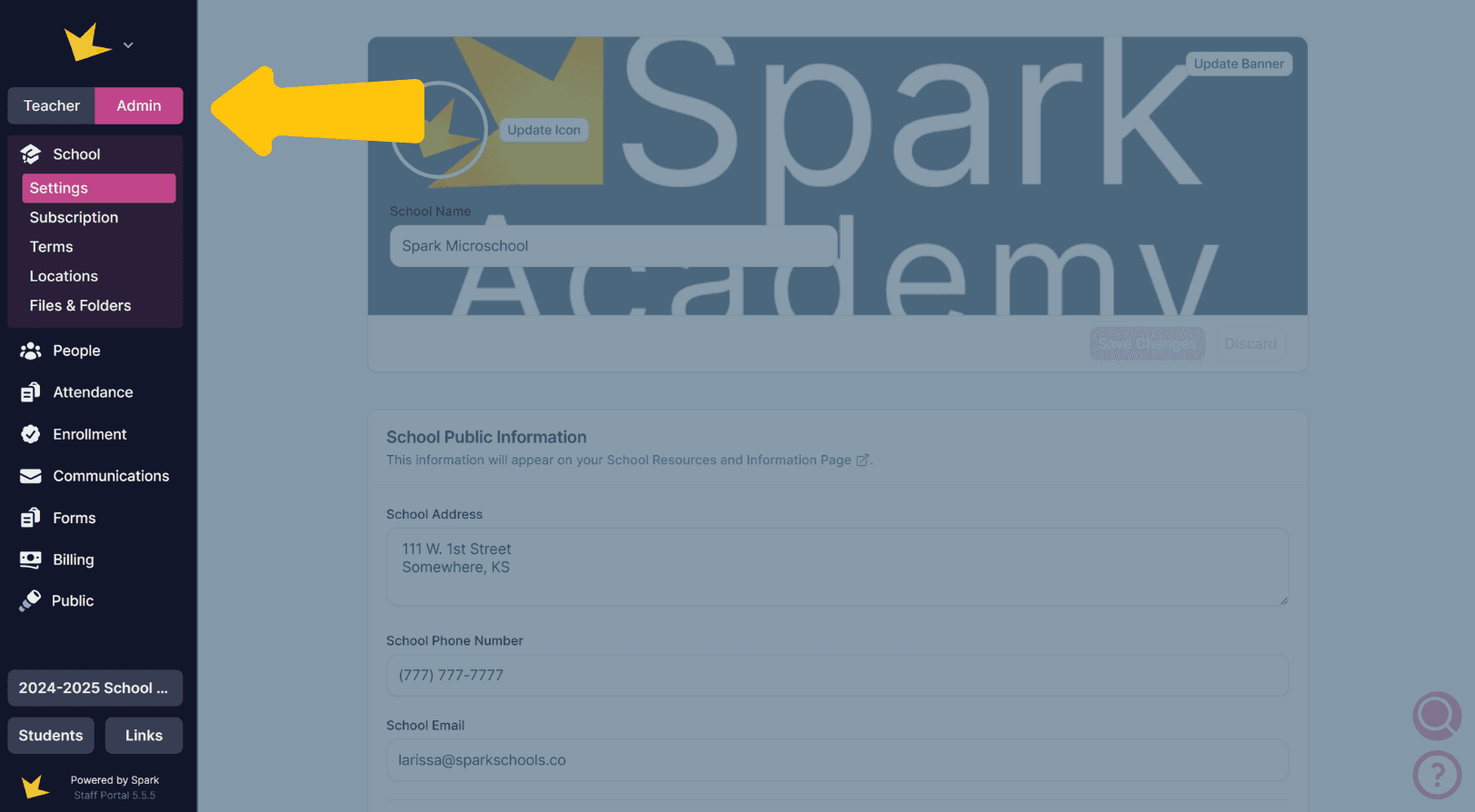 Microschool Admin Navigation