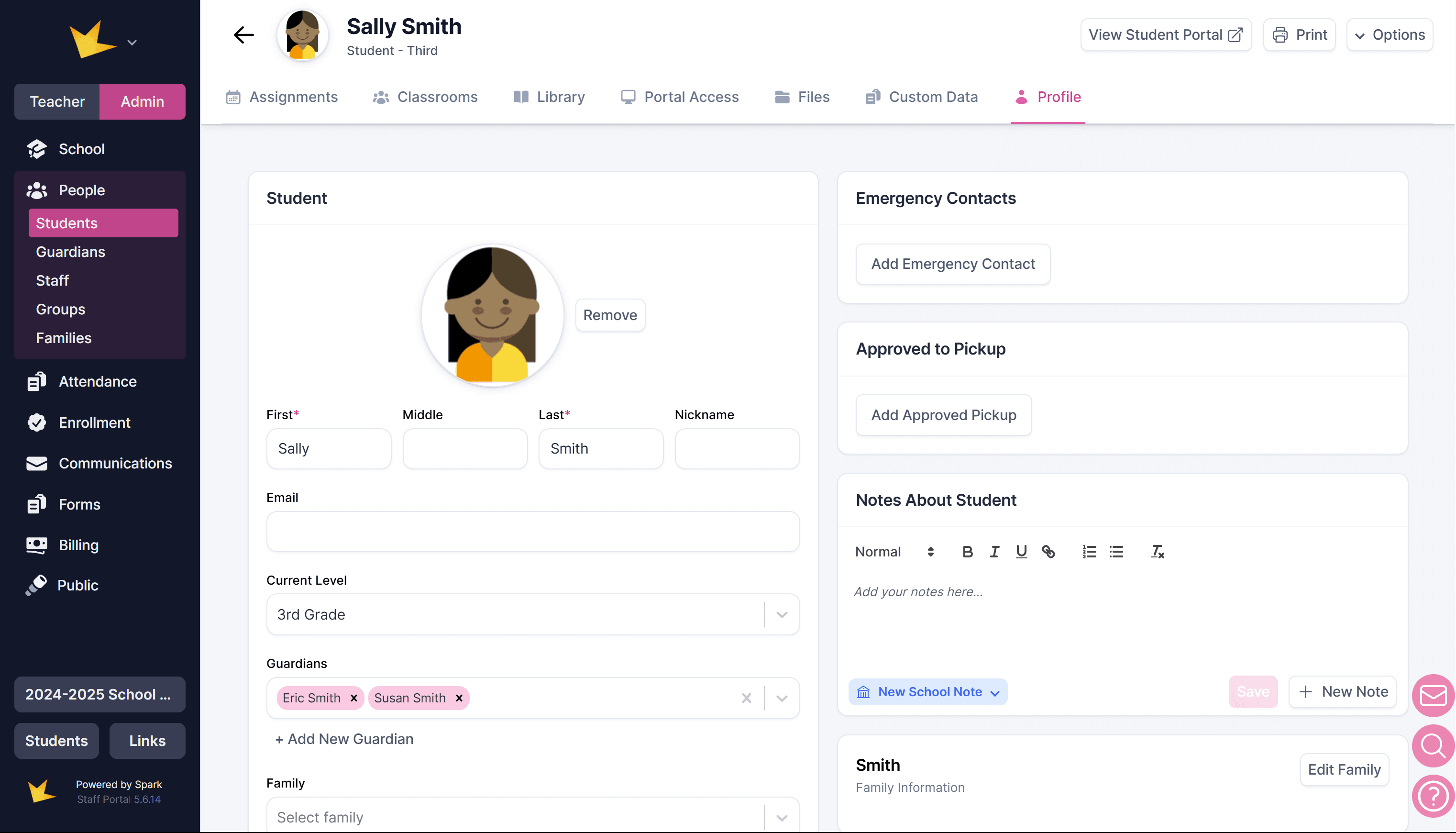 Spark Student page