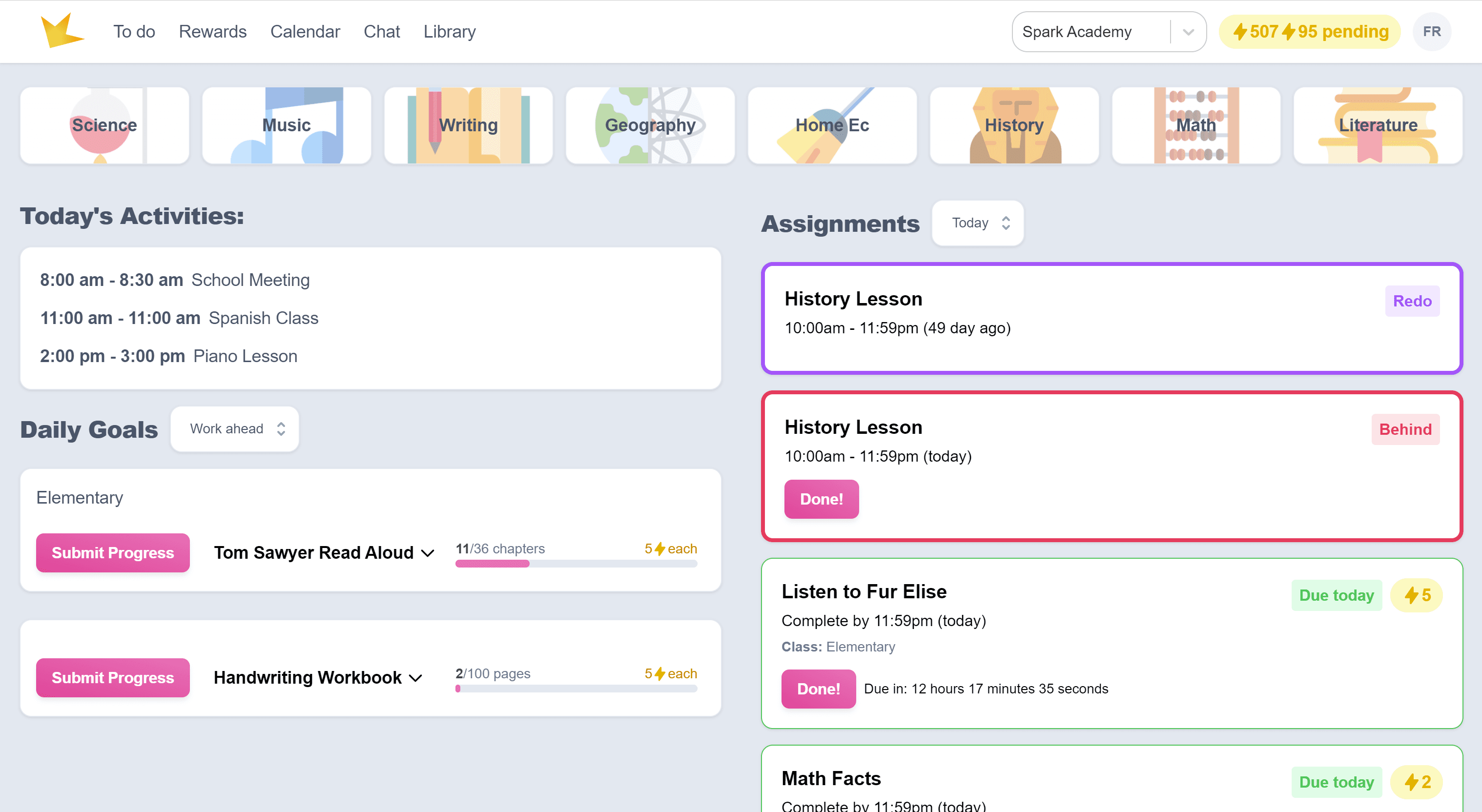 Student Portal main page