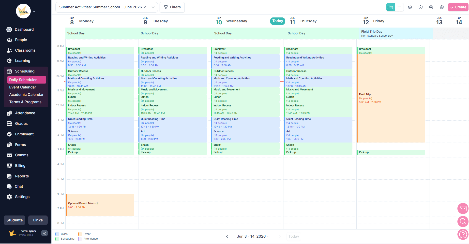 Daily scheduler