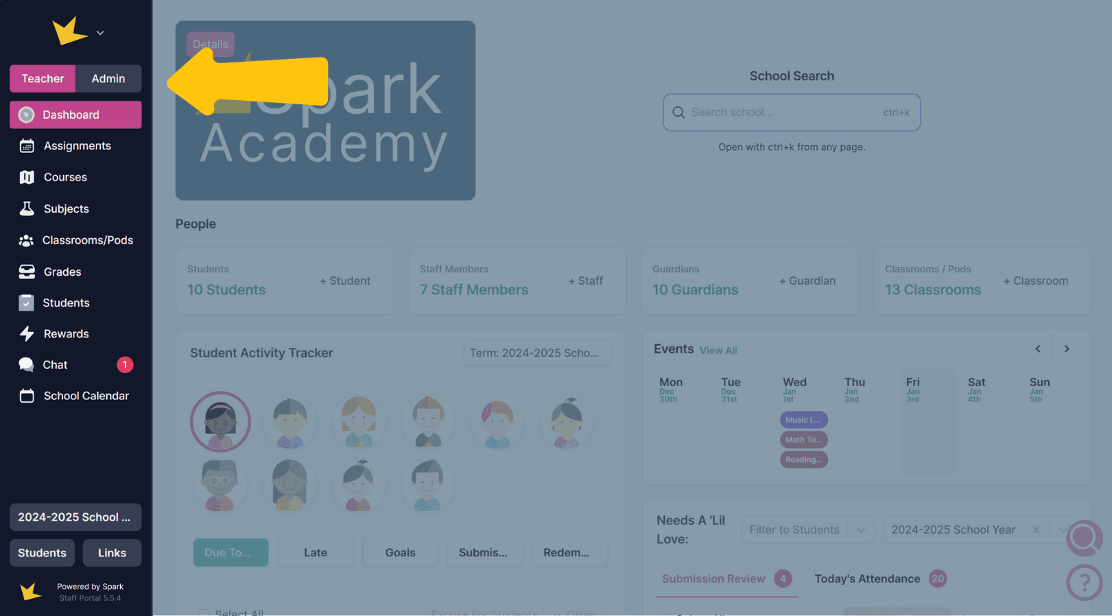 Microschool Teacher Navigation