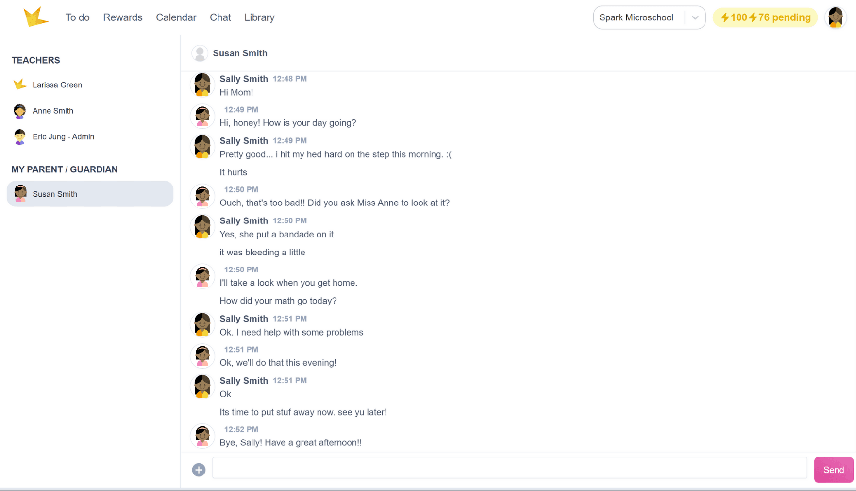Chat on student portal