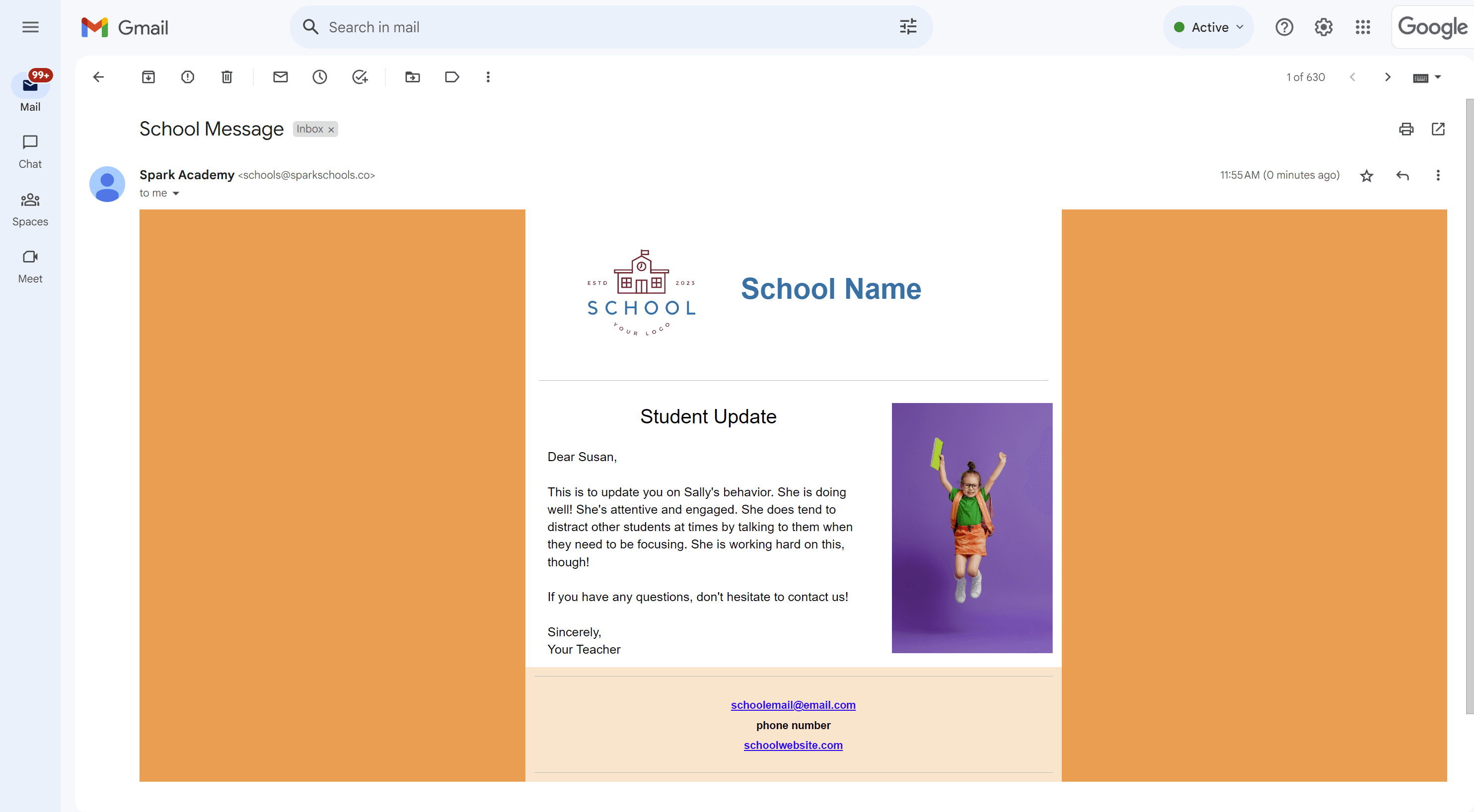 Received email