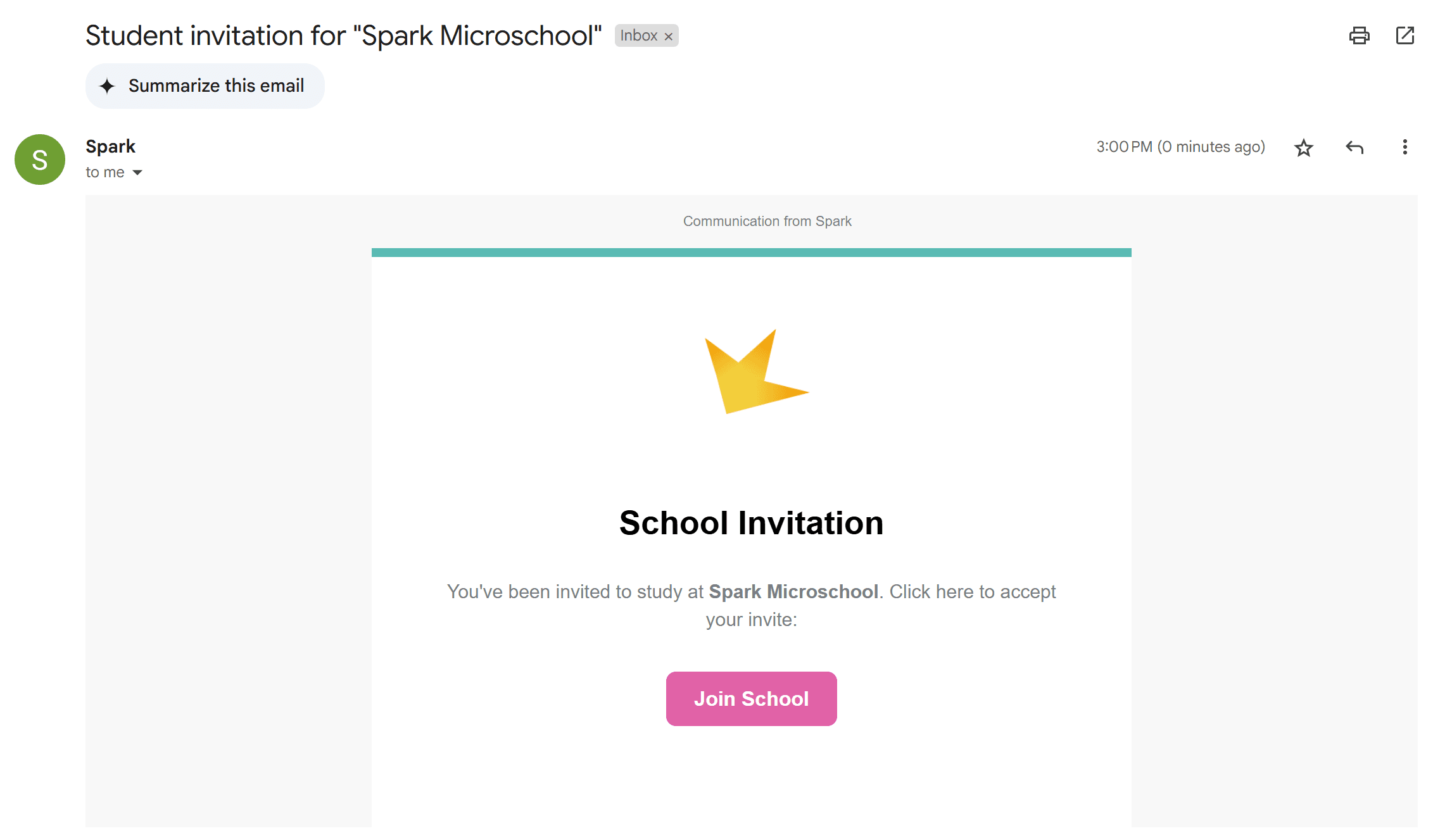 School Email Invite