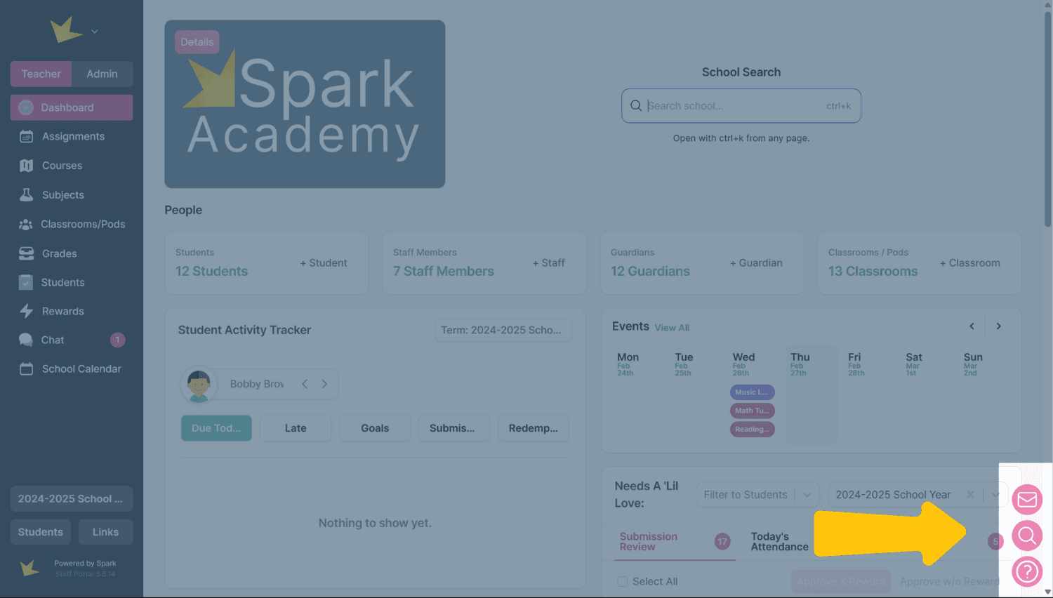 Spark quick buttons