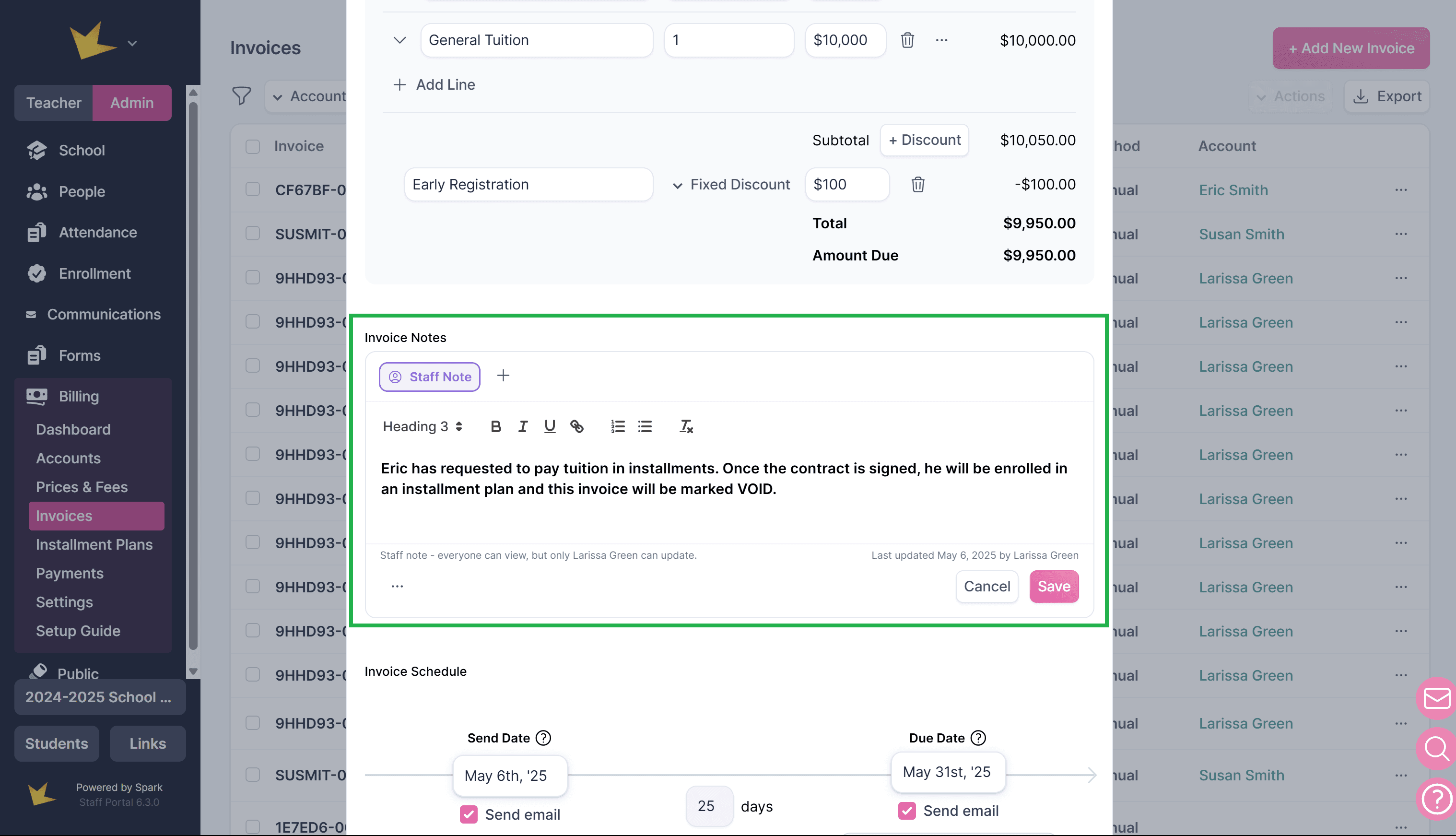 Invoice Note