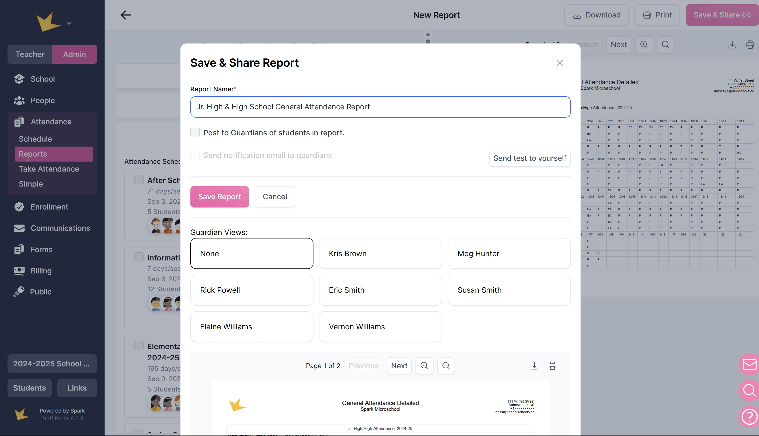 Save and Share a Report