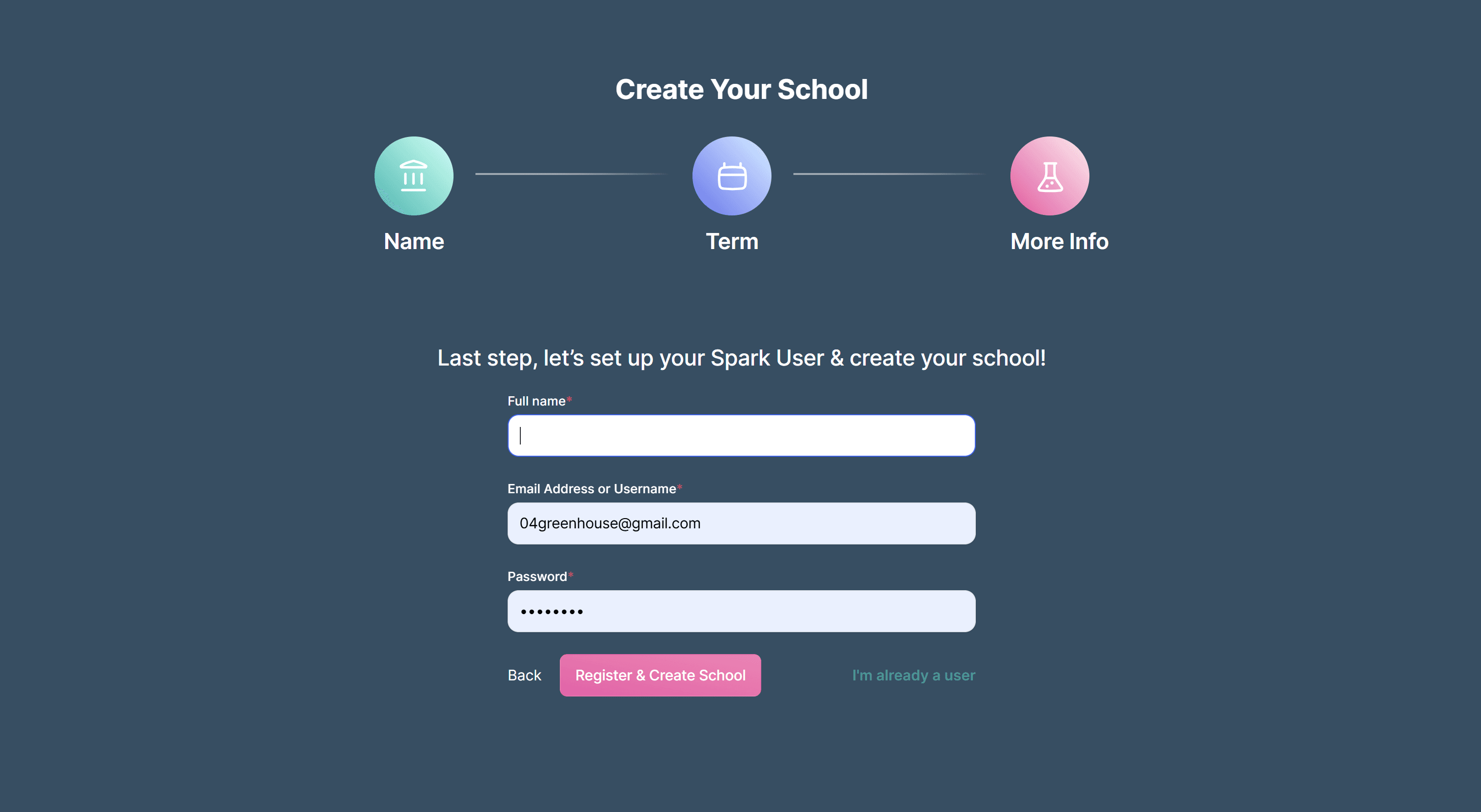 New school wizard final screen
