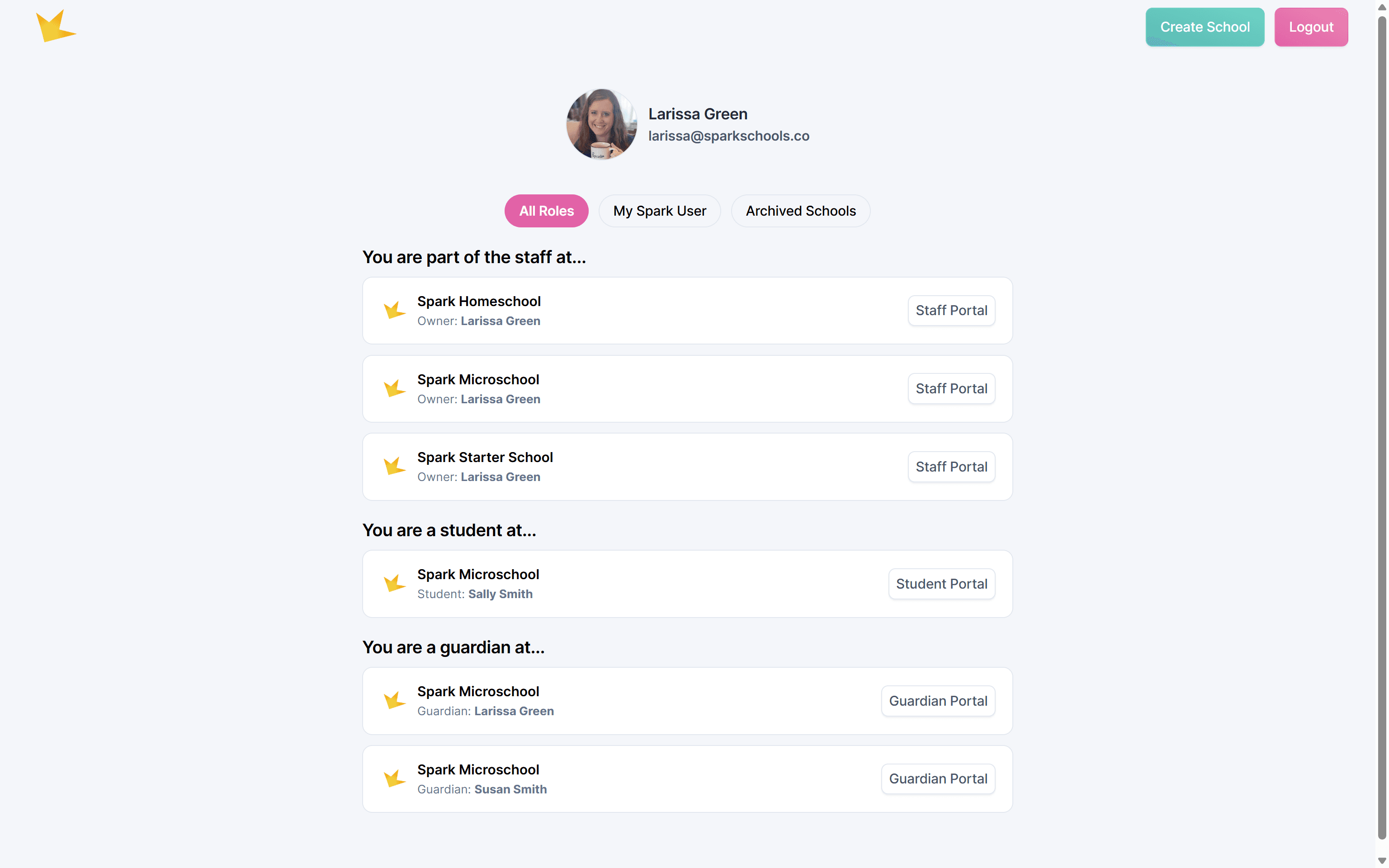 Spark User schools list