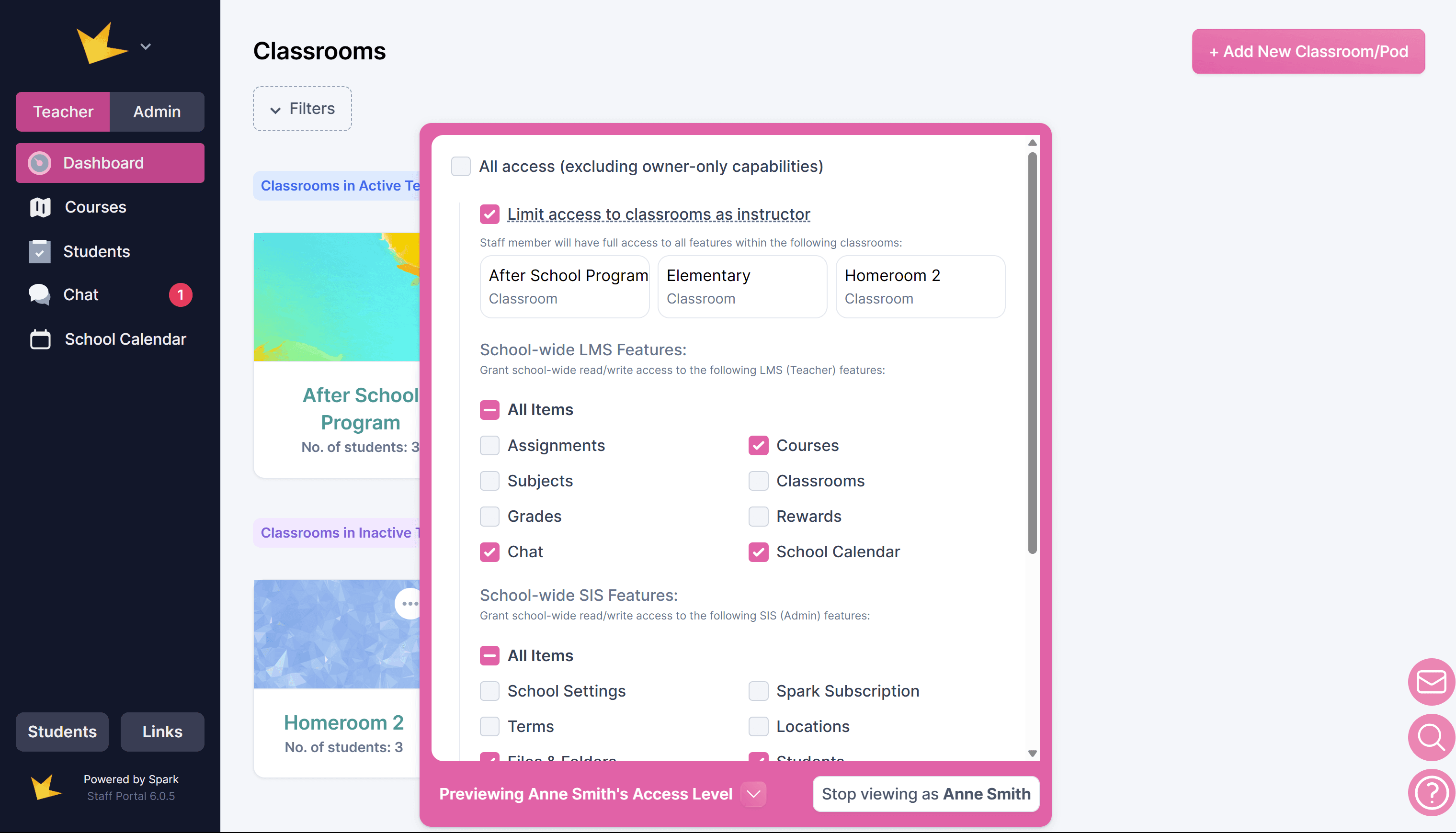 Staff Access Preview